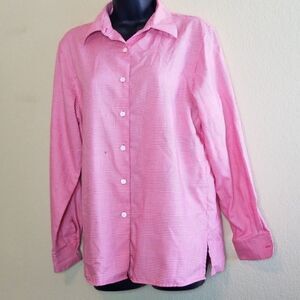 Foxcroft Houndstooth Button Down Top